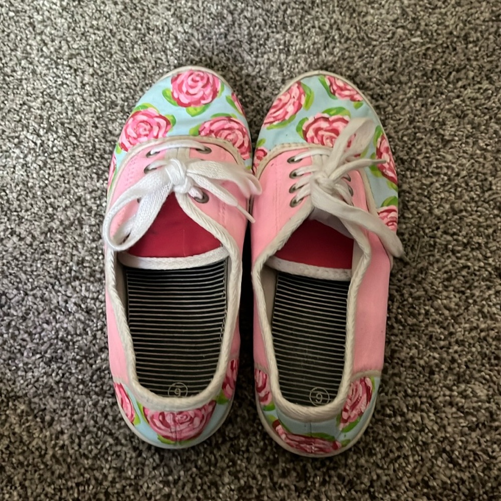 Hand painted flower shoes
